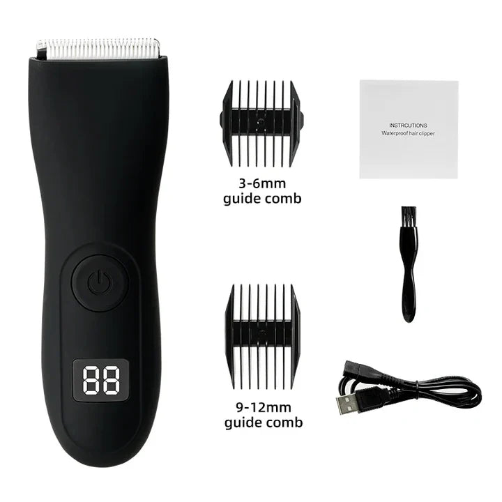 Men's body hair trimmer and women's razor with bikini attachment