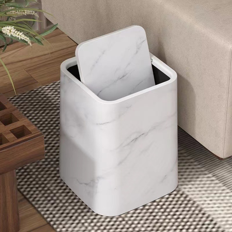 Marble Trash Can | Elegant Swivel Lid