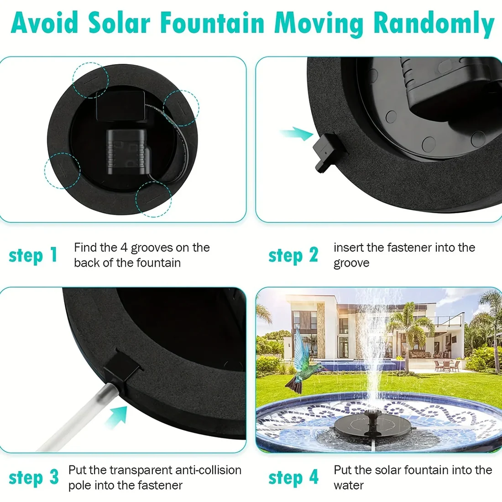 Solar-Powered Bird Bath Fountain
