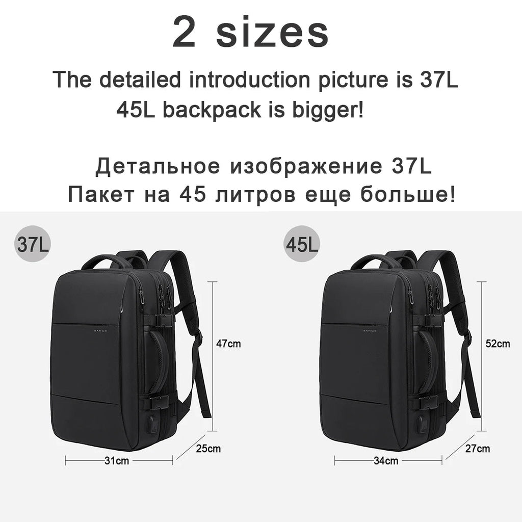 Waterproof Expandable Travel Backpack – Large Capacity & Anti-Theft Protection