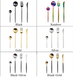 LUXURIOUS STAINLESS STEEL 24-PIECE GOLD-SILVER CUTLERY SET