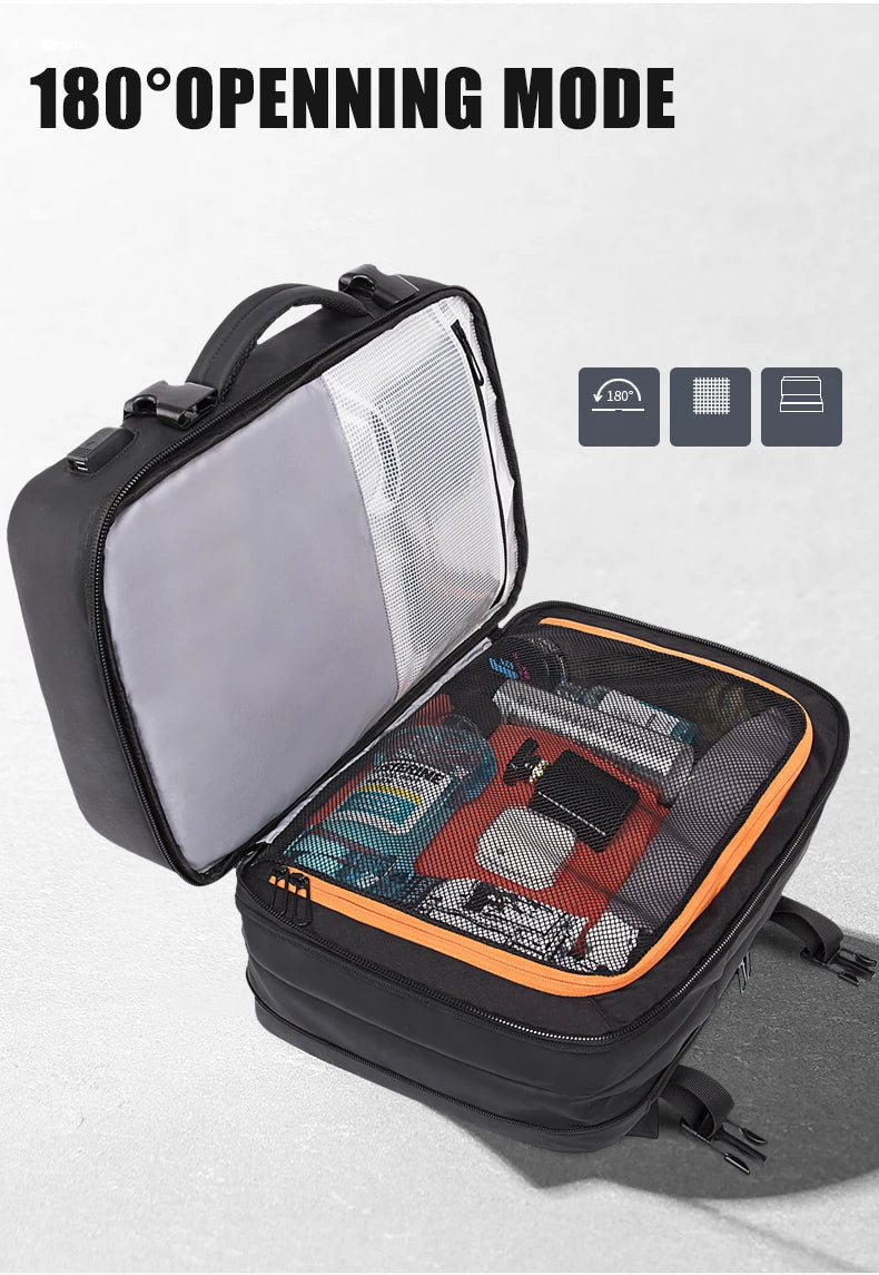 Waterproof Expandable Travel Backpack – Large Capacity & Anti-Theft Protection