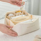 Travel-friendly Makeup Organizer with Zipper – Elegant Cosmetic Bag