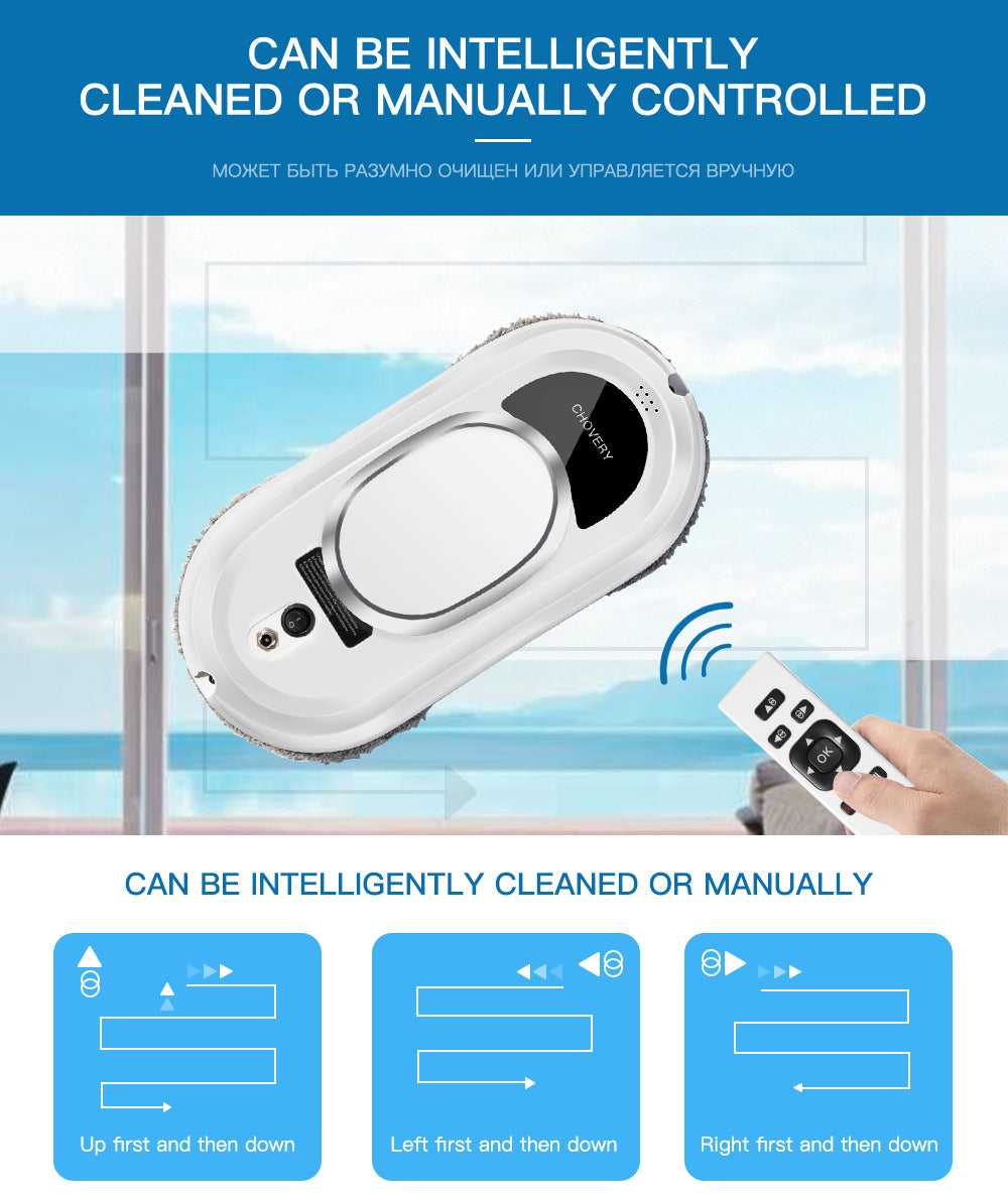 CleanBot Smart Window Cleaner with Remote Control – Streak-Free Glass Cleaning