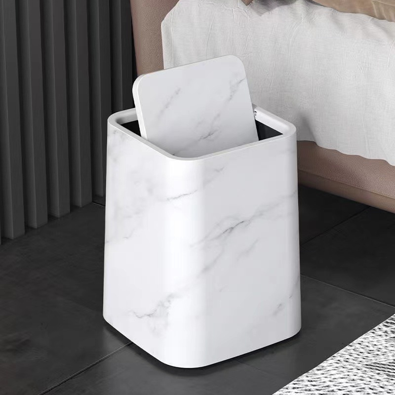 Marble Trash Can | Elegant Swivel Lid
