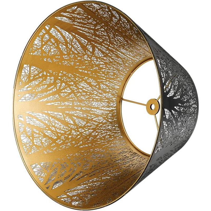 Medium lampshade, barrel fabric lampshade for table lamp and floor lamp, 7x13x7.8 inches, natural ventilated linen, handmade, spider (white)