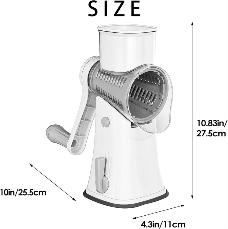 5-in-1 Rotary Cheese Grater - Veggie Slicer & Shredder