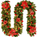 FestiveRattan – Illuminated Rattan Garland for Staircase and Fireplace