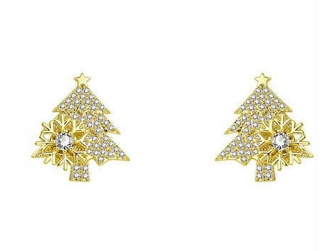 Rotating Christmas Tree Earrings