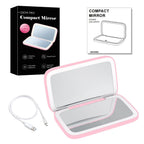 Mini LED 10x Magnification Cosmetic Mirror with Various Light Settings, USB Rechargeable