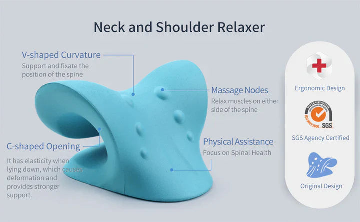 Neck and Shoulder Stretch – Cervical Traction Pillow for Spinal Alignment and Massage