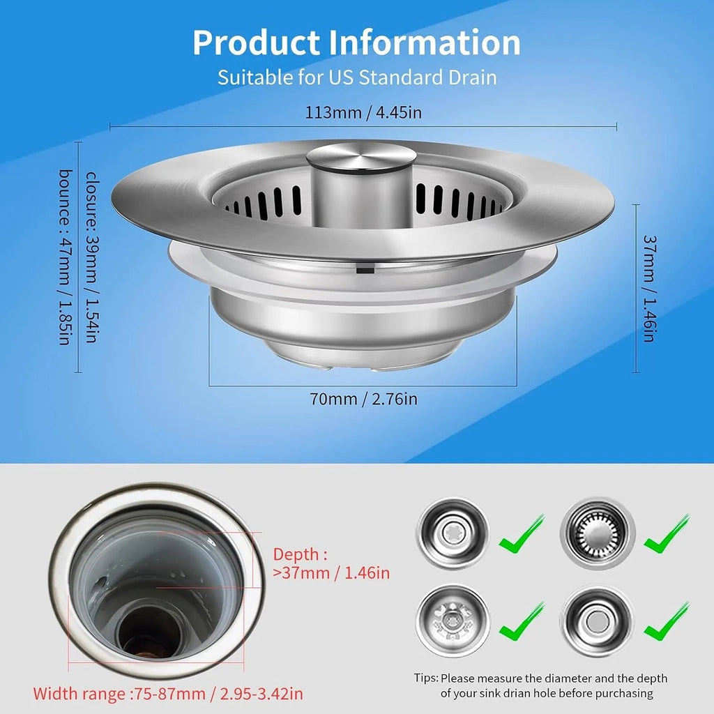 Stainless Steel Kitchen Sink Strainer