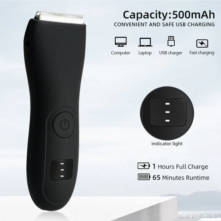 Men's body hair trimmer and women's razor with bikini attachment