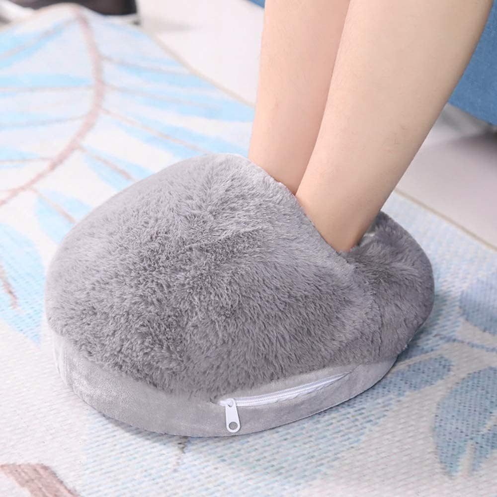 Fluffy heated foot warmers | Cozy heated foot cushion