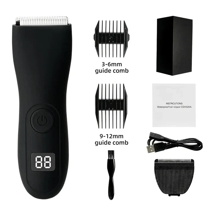 Men's body hair trimmer and women's razor with bikini attachment