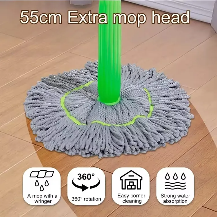 Quick-drying dual mop | No wringing. No stress.