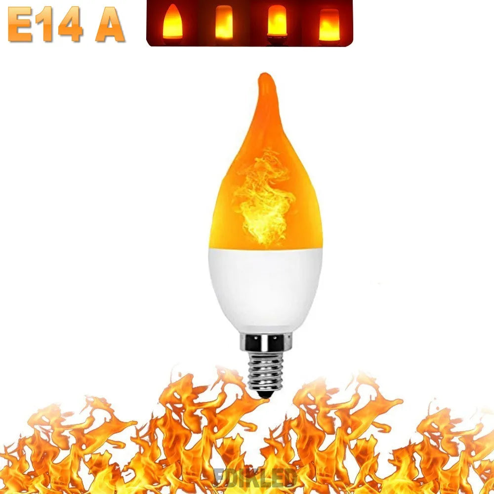 LED FLAME LIGHT PARTY LAMP - 4 MODES SIMULATION FIRE