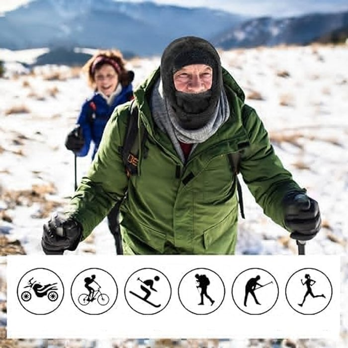 Ski mask with Sherpa hood