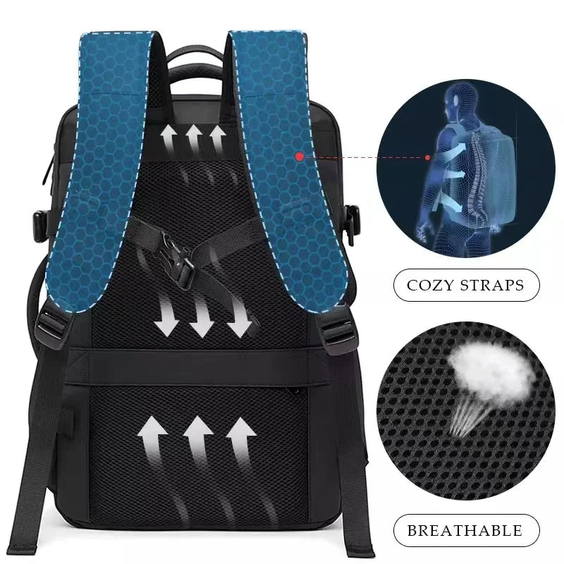 Waterproof Expandable Travel Backpack – Large Capacity & Anti-Theft Protection