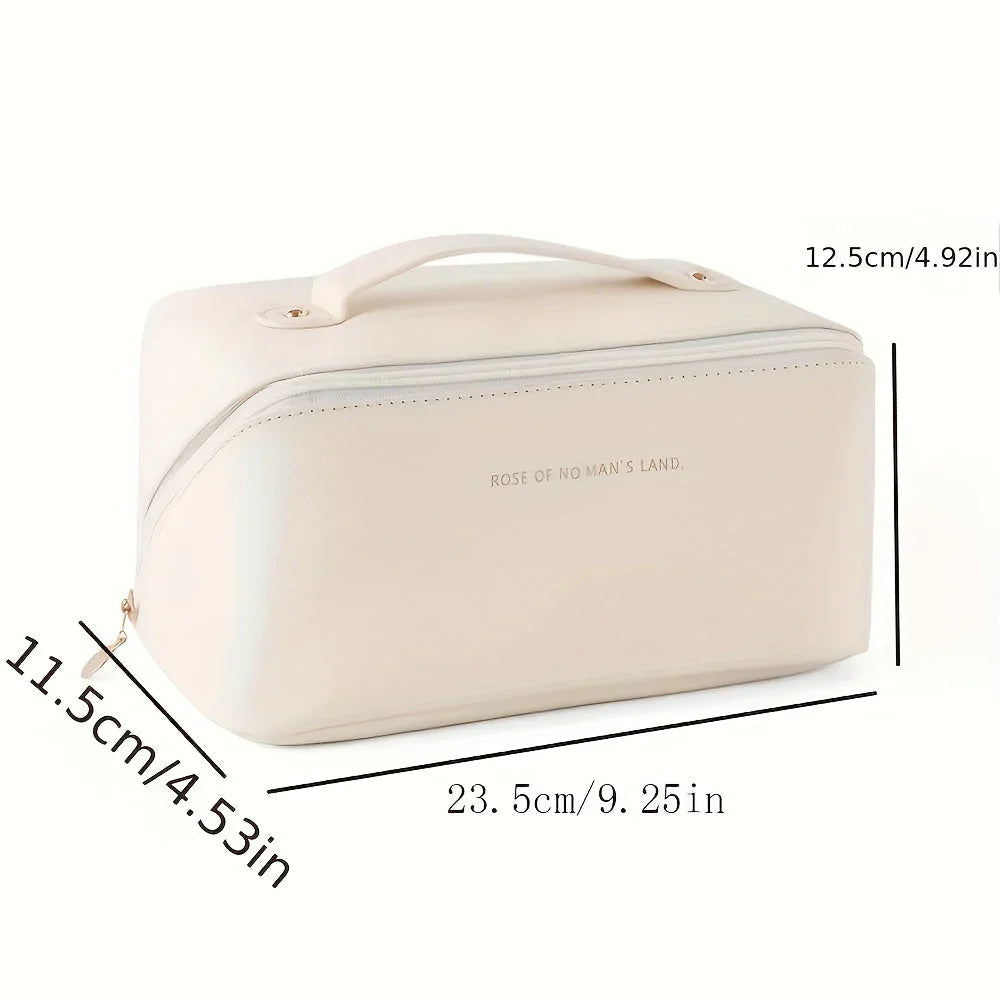 Travel-friendly Makeup Organizer with Zipper – Elegant Cosmetic Bag