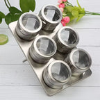 Magnetic Spice Jar Set with Clear Lids, Set of 6