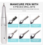 Professional 45000RPM portable electric nail file with rechargeable battery | Low noise level for manicure
