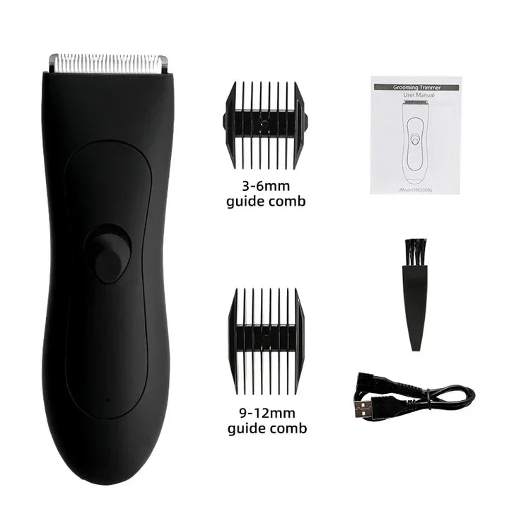Men's body hair trimmer and women's razor with bikini attachment