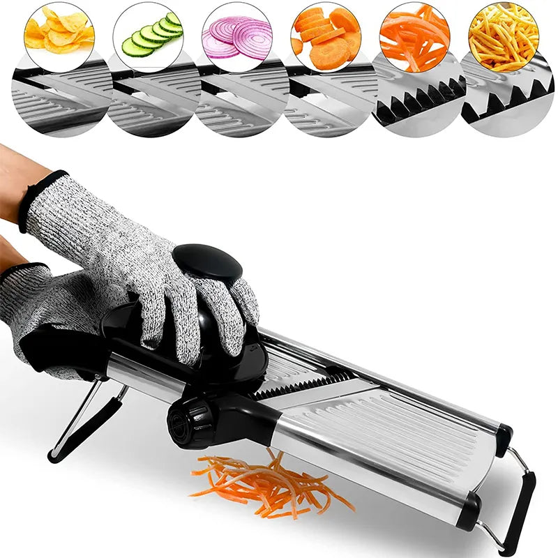 Adjustable Stainless Steel Mandoline Slicer – Durable Kitchen Essential