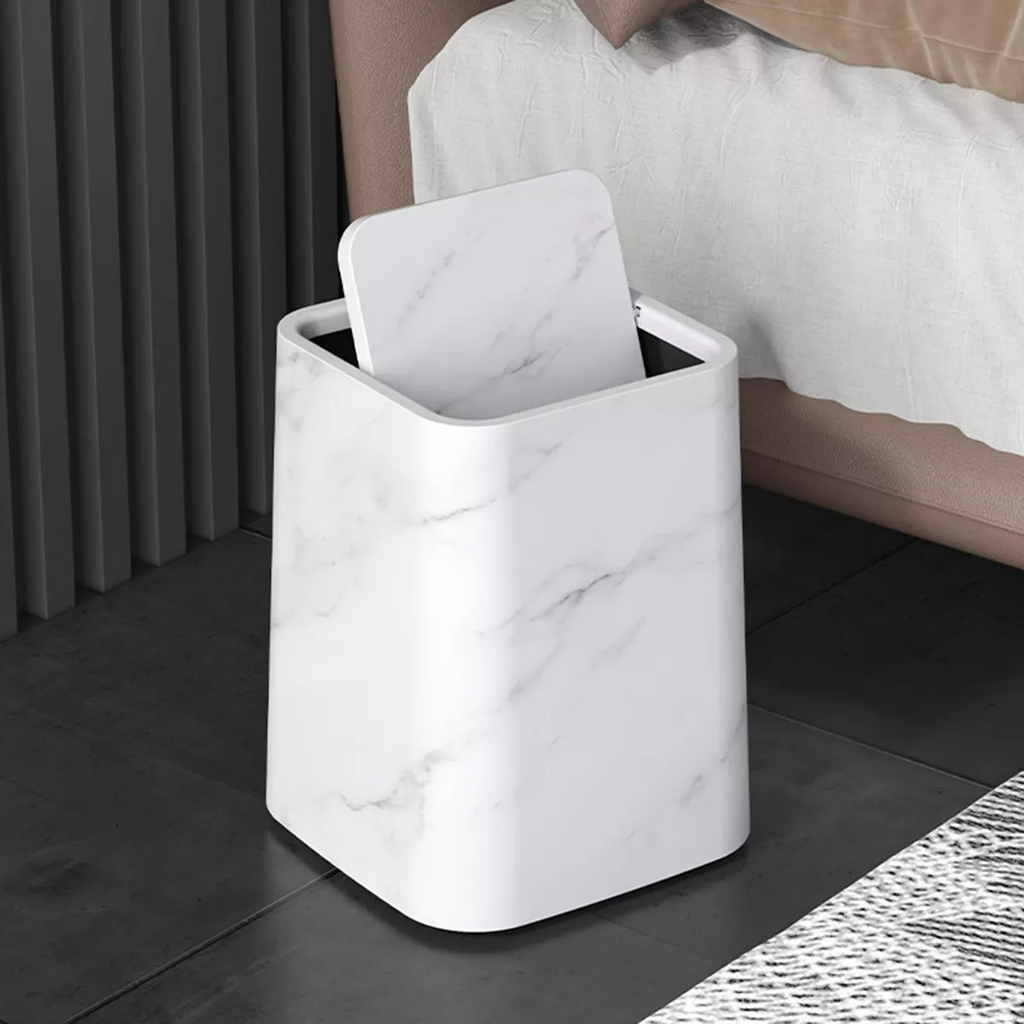 Marble Trash Can | Elegant Swivel Lid