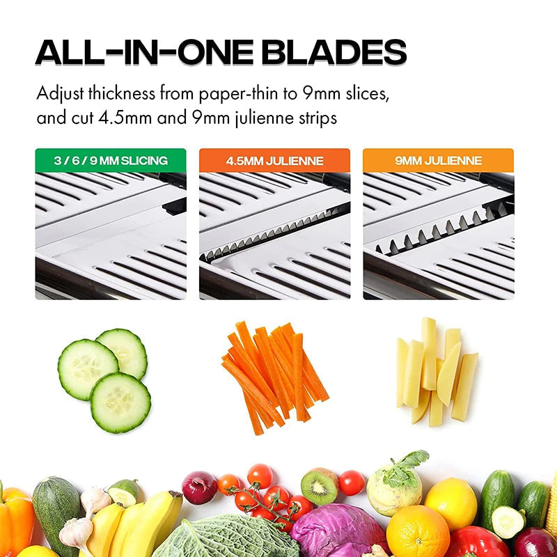 Adjustable Stainless Steel Mandoline Slicer – Durable Kitchen Essential