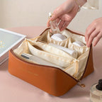Travel-friendly Makeup Organizer with Zipper – Elegant Cosmetic Bag