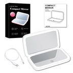 Mini LED 10x Magnification Cosmetic Mirror with Various Light Settings, USB Rechargeable