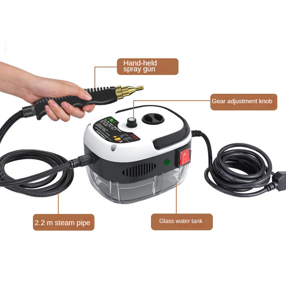 2500W HIGH PRESSURE STEAM CLEANER - 6 SETTINGS FOR HOME & KITCHEN