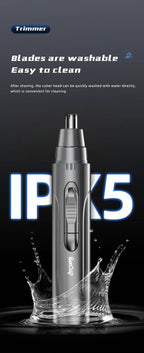 Rechargeable Nose & Ear Hair Trimmer for Men and Women – Pain-Free Precision Grooming Tool