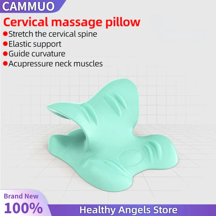 Neck and Shoulder Stretch – Cervical Traction Pillow for Spinal Alignment and Massage