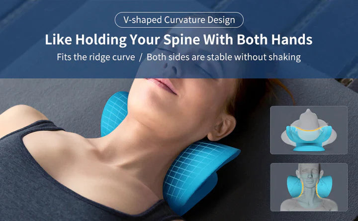 Neck and Shoulder Stretch – Cervical Traction Pillow for Spinal Alignment and Massage