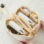 Travel-friendly Makeup Organizer with Zipper – Elegant Cosmetic Bag