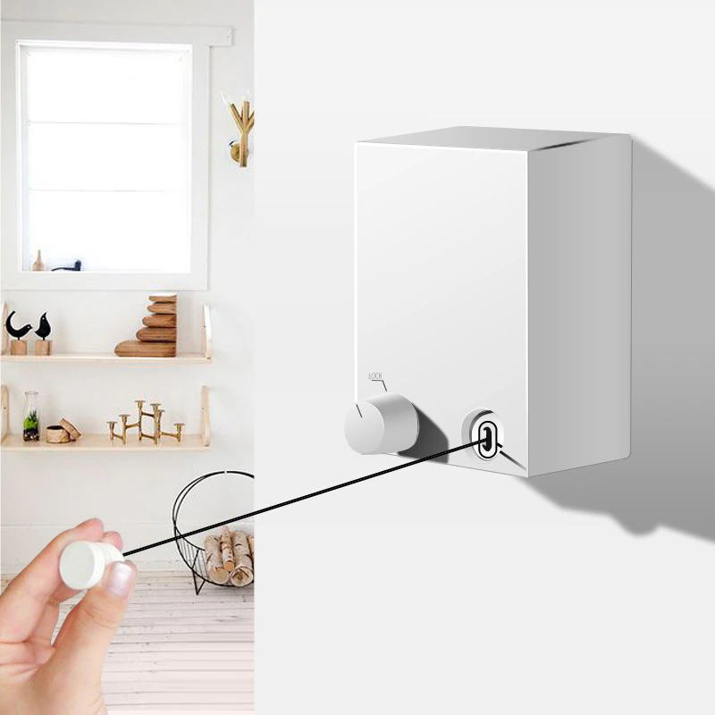 Retractable clothesline for indoor/outdoor