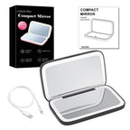 Mini LED 10x Magnification Cosmetic Mirror with Various Light Settings, USB Rechargeable