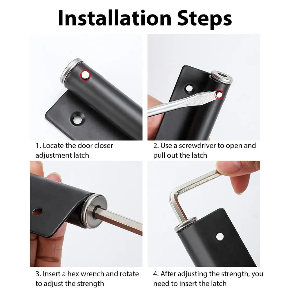 Adjustable Door Closer with Internal Spring
