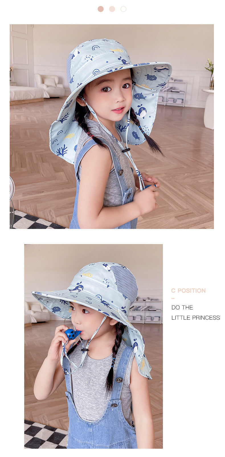 Children's Sun Hat with UPF 50+ - Adjustable Chin Straps and Wide Brim