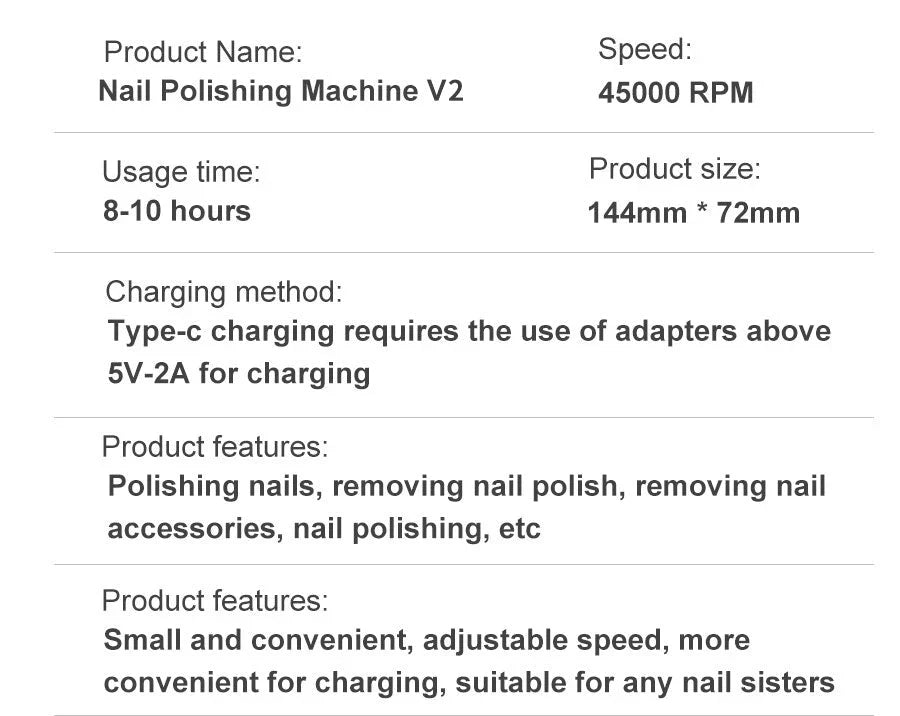 High Performance 45000RPM Portable Electric Nail File With Battery | Quiet Design for Professional Manicure
