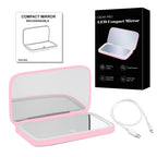 Mini LED 10x Magnification Cosmetic Mirror with Various Light Settings, USB Rechargeable