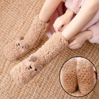 Warm, fluffy bear socks