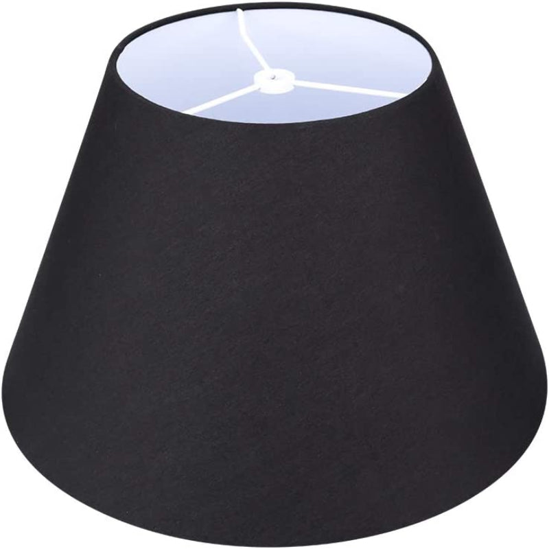 Medium lampshade, barrel fabric lampshade for table lamp and floor lamp, 7x13x7.8 inches, natural ventilated linen, handmade, spider (white)