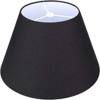 Medium lampshade, barrel fabric lampshade for table lamp and floor lamp, 7x13x7.8 inches, natural ventilated linen, handmade, spider (white)