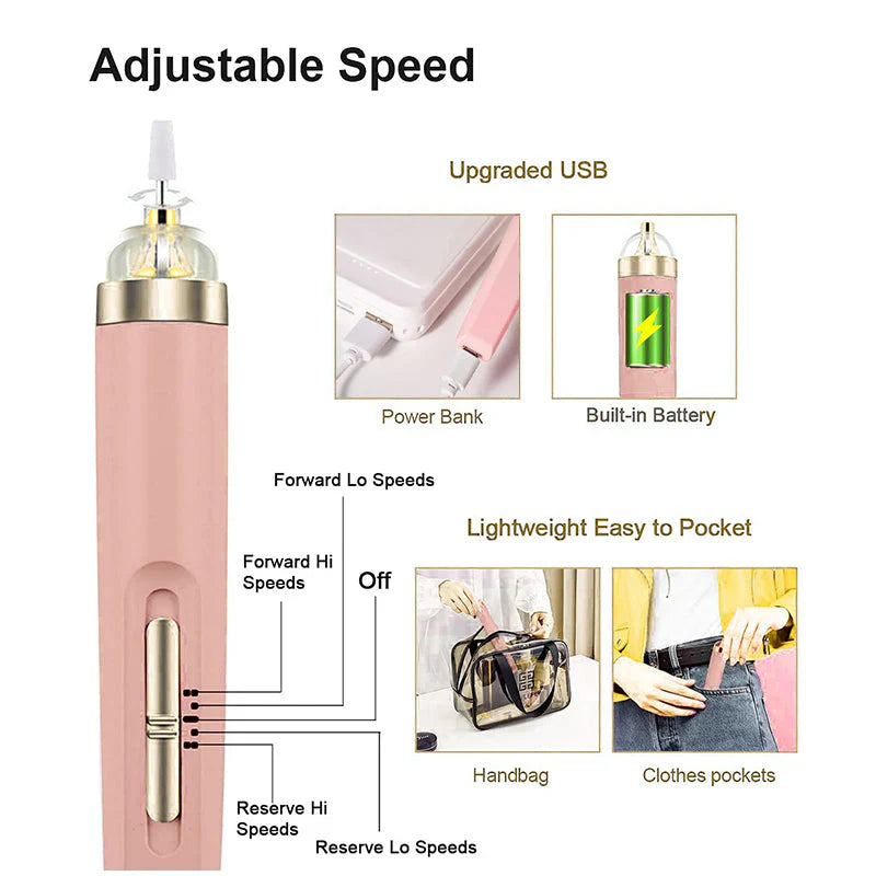 5-in-1 Electric Nail Care Device – Portable Manicure Tool with LED Light