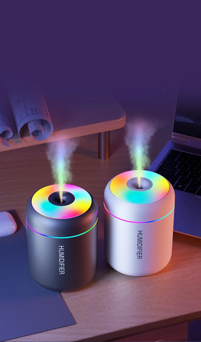 Compact Humidifier with Aromatherapy USB-Powered for Car and Bedroom