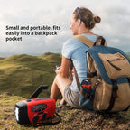 Self-Powered Emergency Radio – Hand Crank, Solar, Flashlight & Power Bank – FM/AM Radio, Essential for Disasters and Emergencies