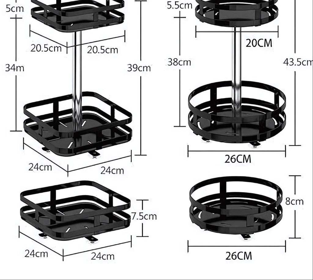 TwistRack 360° – Rotating Storage Shelf | Space-Saving Adjustable Organizer for Kitchen, Bathroom & Home